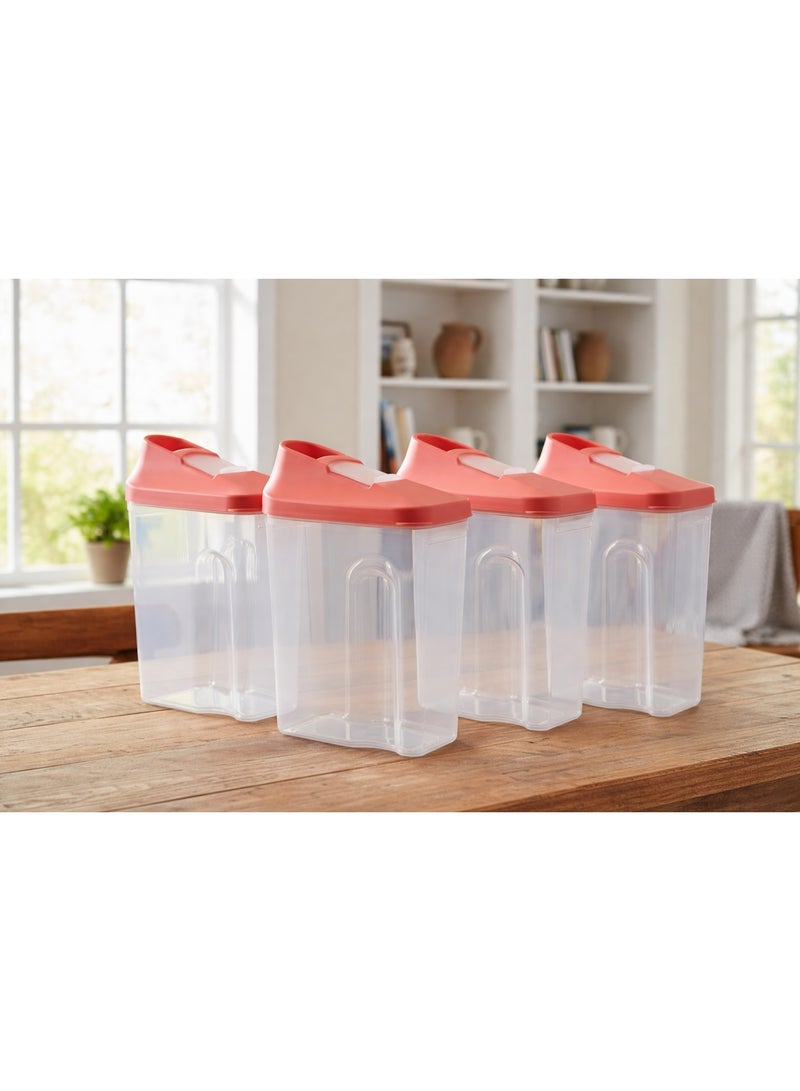 favilla 4-piece plastic spice container set with airtight lids – 250ml capacity – 8 x 5.5 x 12.5cm - Image 4